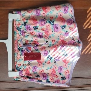 Pretty Floral Print Athletic Shorts